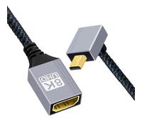 xiwai Cavo di prolunga HDTV 8K Micro HDMI 2.1 Tipo-D maschio con angolo di 90 gradi verso l'alto per monitor, videocamera, laptop, portatile, 17 cm