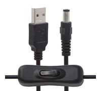 xiwai Cavo di prolunga jack DC da 5,5 x 2,1 mm a USB di tipo A, con pulsante di accensione e spegnimento per lampada da scrivania DC 5 V e fotocamera ventilatore, 1 m