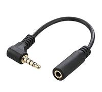 xiwai Cavo di prolunga stereo maschio-femmina da 3,5 mm angolato a 90 gradi a 4 pin da 10 cm nero