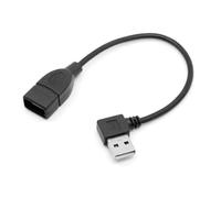 xiwai Cavo di prolunga USB 2.0 da maschio a femmina, con angolo di 90 gradi, 480 Mbps, lunghezza 20 cm, colore: nero