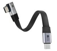 xiwai Cavo di prolunga USB 5.0 da 20 cm, sottile, piatto, ad angolo retto, FPC maschio-maschio, 90 gradi, 240 W, 16K, 8K, 60Hz, 5K, compatibile con USB 4.0 Thunderbolt 3/4/5 a 40 Gbps.