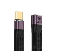 xiwai Cavo di prolunga USB4.0 versione USB4, 13 cm, sottile, piatto, da maschio a femmina, 40 Gbps con ricarica da 100 W e 8K a 60 Hz, compatibile con Thunderbolt3/4