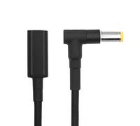 Xiwai Cavo di ricarica corto da Type C a DC 5,5 * 2,5 mm, 16 cm, 100 W, 20V | Cavo di prolunga per la ricarica del laptop con connettore USB-C femmina e spina DC, rivestimento intrecciato.