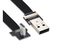 xiwai Cavo FPC piatto sottile ad angolo retto da USB 2.0 tipo A maschio a USB-C tipo C maschio, per FPV, disco e telefono, 0,2 m