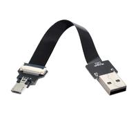 xiwai Cavo FPC piatto sottile da USB 2.0 tipo A maschio a micro USB 5 pin maschio, per FPV, disco e telefono, 0,2 m