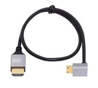 xiwai Cavo HDTV ultra sottile con angolo di 90 gradi verso il basso, da mini HDMI 2.1 tipo A a tipo C 8K 4K, ultra flessibile, sottile, per fotocamera HDTV, 0,5 m