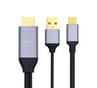 xiwai Cavo reversibile da HDMI a USB-C 4K, sorgente HDMI 1.4 a USB 3.1 tipo C maschio, cavo HDTV per monitor del computer portatile, 1,8 m