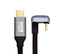 Xiwai Cavo USB 3.1 USB-C tipo C maschio a maschio 10 Gbps trasferimento dati, carica PD a 100 W, video 4K 60 Hz, U-forma angolata posteriore, custodia laptop