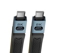 xiwai Cavo USB 5.0 piatto sottile FPC corto da 13 cm/5,12 pollici, 240 W, 80 Gbps, USB 5 Type-C con uscita video 16K a 30 Hz, 8K a 60 Hz, 5K a 60 Hz, compatibile con USB 4.0 Thunderbolt 3/4/5