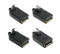 xiwai confezione da 4 pezzi, adattatore mini USB 2.0 tipo B maschio a USB 2.0 tipo A femmina OTG, angolato a 90 gradi, per telefono, tablet, disco, tastiera e dati.