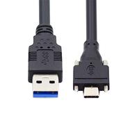 xiwai Connettore USB C USB 3.1 di tipo C a doppio blocco per cavo di trasferimento dati USB 3.0 standard con vite per montaggio a pannello per fotocam
