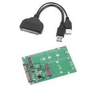 xiwai Convertitore da USB 3.0 a SATA 22pin 2,5" a 2 in 1 Combo Mini PCI-E 2 Lane mSATA M.2 NGFF SSD Adapter