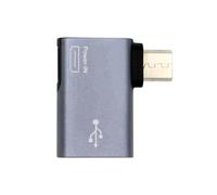 xiwai Convertitore OTG da micro USB 2.0 a femmina tipo A, adattatore host ad angolo sinistro di 90 gradi con alimentazione USB per telefono e tablet