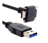 Xiwai Down Up - Cavo dati USB 3.1 Tipo-C con doppia vite di bloccaggio al cavo dati USB 3.0 standard, 90 gradi per fotocamera (3,0 m)