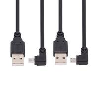 xiwai JSER Cavo di ricarica dati Micro USB 2.0 tipo 5 pin a USB 2.0 tipo A ad angolo sinistro e destro da 90 gradi, 480 Mbps, per telefono, tablet, computer, fotocamera, confezione da 2 (100 cm)
