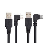xiwai JSER Cavo di ricarica dati Micro USB 2.0 tipo 5 pin a USB 2.0 tipo A ad angolo sinistro e destro da 90 gradi, 480 Mbps, per telefono, tablet, computer, fotocamera, confezione da 2 (150 cm)