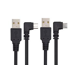xiwai JSER Cavo di ricarica dati Micro USB 2.0 tipo 5 pin a USB 2.0 tipo A ad angolo sinistro e destro da 90 gradi, 480 Mbps, per telefono, tablet, computer, fotocamera, confezione da 2 (150 cm)