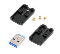 xiwai Kit USB fai da te USB 3.0 Tipo-A Connettore Spina Maschio Saldatura Tipo Lega di Alluminio Shell Nero Personalizzazione Sostituzione Riparazione per Cavo 6.0mm
