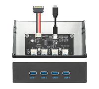 Xiwai Pannello frontale HUB a 4 porte da 10 Gbps USB 3.1 tipo A e tipo C a scheda madre Cavo connettore di tipo E 10 Gbps per cassetto CD-ROM da 5,25"