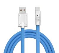 xiwai Tipo A 120W di alimentazione USB-A a USB-C Silicone liquido ultra morbido USB 2.0 cavo dati blu ricarica rapida per laptop tablet telefono 100 CM
