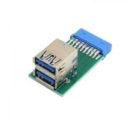 Xiwai Verticale Dual USB 3.0 A Tipo Femmina a Scheda Madre 20 Pin Box Header Slot Adattatore PCBA