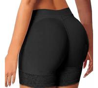 XIWCAFC Donna Mutande Imbottite Pizzo Mutande Push Up Donna Glutei Elastica Intimo Modellante Cuscinetti Rimovibili Pantaloncini Senza Cuciture Hip Enhancer Body Shaper (Nero, L)