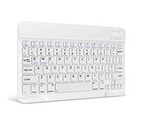 XIWMIX Tastiera wireless Bluetooth ultra sottile, universale, ricaricabile, portatile, silenziosa, per iPad Air, Pro, 11°, 10°, 9°, 8°, 7°, 6°, 5°, iPad Mini, Samsung e dispositivi iOS Android Windows