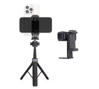 XIXAN Supporto doppio per telefono con treppiede per selfie stick per live streaming e teleprompter su TikTok YouTube, compatibile con iPhone, Samsung e altri smartphone