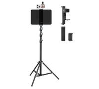 XIXAN Supporto per teleprompter per tablet e telefono con treppiede estensibile da 70 pollici, design a doppio dispositivo, compatibile con iPad/iPhone/Samsung e altro ancora, perfetto per live
