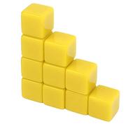 Xixian 30 Dadi Scrivibili Vuoti da 16 Mm, Cubi in Plastica a Sei Facce per Insegnamento della Matematica, Giochi in ttività Fai da Te e Divertimento per le Feste (Gialla)