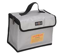 Xixian Borsa Antideflagrante per Batteria Al Litio, Custodia Resistente Al Fuoco con Cerniera per Batteria Lipo Drone e Protezione di Ricarica Grigio 10x5x8 Pollici