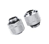 Xixian Connettore a Tubo in Ottone 2 Pcs, per il Raffreddamento 'acqua per PC, Flessibile, Robusto, Filo da 2 '' G1/4, Raccordo a Due Touch Compatto, Compatibile con Diametro Interno (Argento)