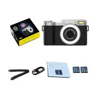 Xixian Fotocamera Digitale 4K Dimensioni da Viaggio Compatte Risoluzione 48MP Zoom 18X per la Registrazione Video Selfie (Nera)