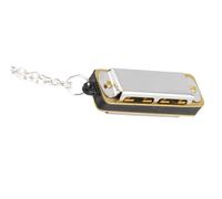 Xixian Giocattolo Portatile con Collana Mini Armonica a 4 Fori - Argento, Riproduce Musica Reale, Leggero (Argento)