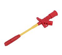 Xixian Mini Sonda a Gancio per Test Grabber per Multimetro, Perno Sonda Posteriore in Acciaio Inossidabile con Presa da 4 Mm, Clip Isolata in PA Strumento di Test del Sensore del Cablaggio di (Rossa)