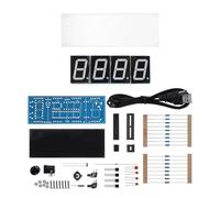 Xixian Orologio Digitale, Orologio Elettronico del Kit Fai-da-te con Display di Tempo/temperatura, Allarme, LED a 4 Cifre, Controllo della Luce, Installazione Facile, Custodia (Blu)