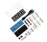 Xixian Orologio Digitale, Orologio Elettronico del Kit Fai-da-te con Display di Tempo/temperatura, Allarme, LED a 4 Cifre, Controllo della Luce, Installazione Facile, Custodia (Verde)