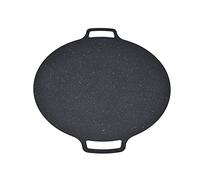 Xixian Vassoio per Griglia Rotondo Antiaderente in Ferro per Barbecue Coreano Pancake con Pancetta di Maiale, Piastra Barbecue Interni Ed Esterni (36 cm)