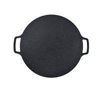 Xixian Vassoio per Griglia Rotondo Antiaderente in Ferro per Barbecue Coreano Pancake con Pancetta di Maiale, Piastra Barbecue Interni Ed Esterni (30 cm)