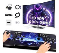 XIXIMENG 8000 in 1 Game Box Retro Game Console,3D WIFI e giochi 3D,6-Color LED Light Video Gaming Console,Pausa/Ricerca/Favoriti/Add/Sort/Archive/Hide Game,1280 * 720P,1-4 giocatori (Nero)