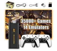 XIXIMENG Console di Gioco Retrò Game Stick 4K Ultra HD 35000+ Videogiochi 14 Emulatori 380+ Giochi 3D Console retro game,2.4G+5G WIFI,Plug & Play Retro Console con Doppio Controller Wireless 2.4G,64G