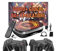 XIXIMENG Super Console X4 PLUS Console di gioco retrò,70000+ Giochi 60+ Emulatori 256G,Sistema EmuELEC/Android/CoreELEC Console Retro Game,WiFi 2.4G/5G & BT4, 4K Retro Console con controller wireless
