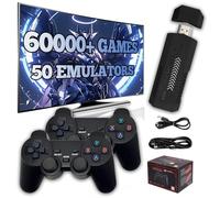 XIXIMENG X2 PLUS Console di Gioco Retrò,60000+ Giochi Game Stick 4K HD,50+ Emulatori Console Retro Game con Doppio Controller Wireless 2,4 GHz,Retro console Plug and Play Videogiochi per TV (256G)