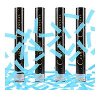 XiXiRan Coriandoli Cannone Compleanno 4 Pezzi - Carta di Riso, 6 Colori, Popper Biodegradabile per Matrimonio