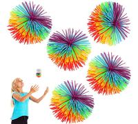 XiXiRan Sensoriali Agitarsi Gommoso Palline, Morbide Arcobaleno Pompon Rimbalzante Stress Palle, Palla Giocattolo in Silicone Colorato,Palla Rimbalzante Mini-Teste di Riccio, Palle Sensoriali Bambini