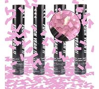 XiXiRan Set di cannoni per coriandoli, 4 pezzi di carta, per feste, pistole, bombe, sparatutto per compleanni, reveal di genere e celebrazioni (rosa)