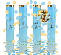 XiXiRan Tubi Matrimonio 4pcs Coriandolo Spara Cannone Compleanno Popper, Tubo Sparacoriandoli Blu