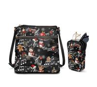 xixirimido Borsa a tracolla da donna, set 2 in 1, borsa a tracolla in pelle PU, custodia per occhiali a doppio strato, grande borsa per cellulare