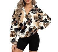 xixirimido Felpa con cappuccio in pile corta da donna con mezza zip a | Comodo pullover con cappuccio, fodera in pile, moda Y2K Street Going Outfit, abbigliamento invernale autunnale, S-3XL