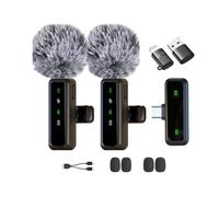 XIXIXIAXIA Microfono lavalier wireless per iPhone, Android, iPad, microfono Lavalier per Riduzione del Rumore per Registrazione Video, Live Steam, Intervista, YouTube, TikTok and Facebook Vlog